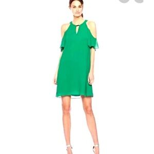 Vince Camuto Vibrant Green Cold Shoulder Dress